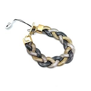 Braided Mesh Bracelet in Gold tone and Laminated